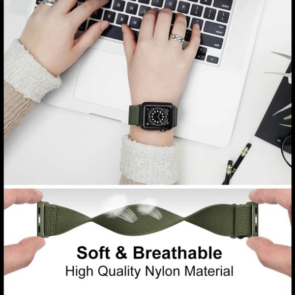 Olive Apple Watch band Nylon New - Picture 5 of 5